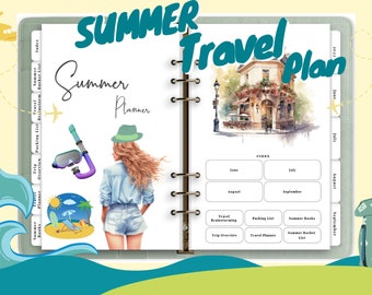 Travel Digital Planner GoodNotes iPad Trip Itinerary Packing List Vacation Organizer Hyperlinked Weekly Travel Journal Undated PDF
