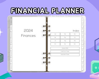Planificador financiero digital sin fecha GoodNotes iPad Rastreador de presupuesto Gastos Ahorros Inversión Pago de deudas Planificador de dinero con hipervínculos PDF