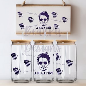 Johnny Depp Libby Glass Cup Wrap 16oz