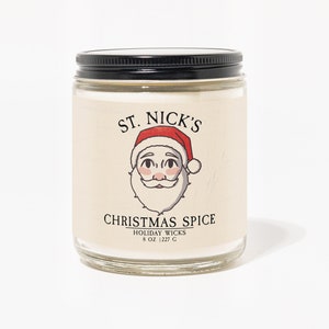 St. Nick's Christmas Spice Scented Candle | Christmas Candle | Soy Wax Holiday Candle | Christmastime Candle | Santa Claus Candle