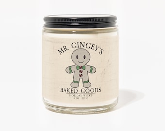 Gingey's Baked Goods Geurkaars | Kerstkaars | Feestkaars sojawas | Kaars peperkoekkoekje | Gingerbread Man