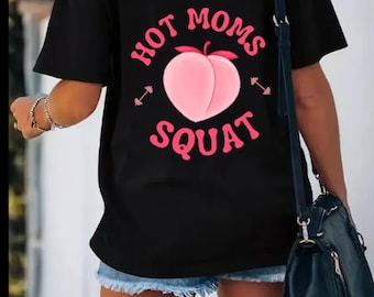 Hot Moms Squat Hoodie Einzigartiges Muttertagsgeschenk für fitte Mütter Lustiges Mama-Shirt Empowerment Mom Apparel Gym Muscle Mom-Geschenk Hot Mom Club-Shirt