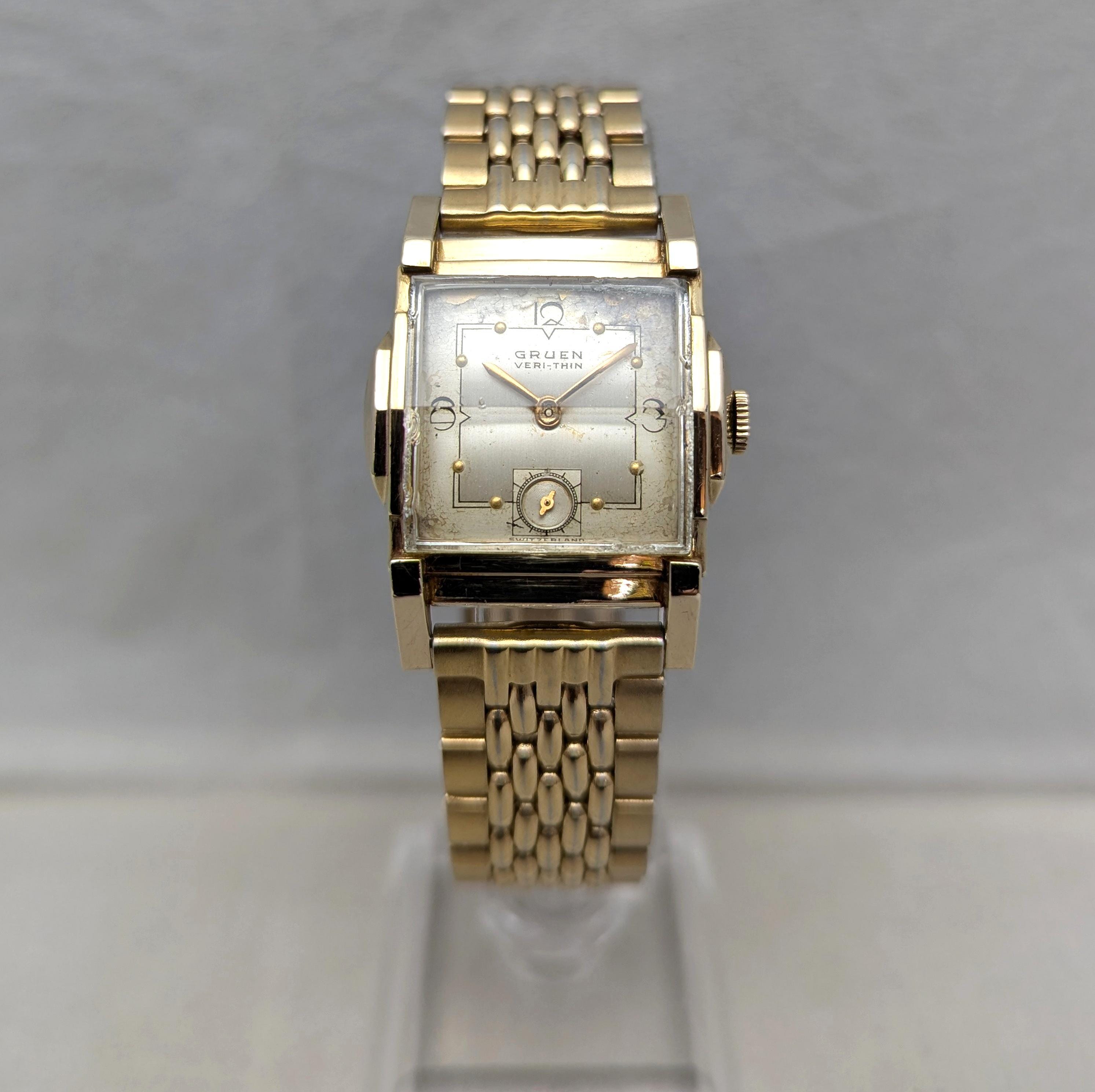 40s スイス製 SWISS VINTAGE WATCH 手巻き時計 金張り 古いのに新品 