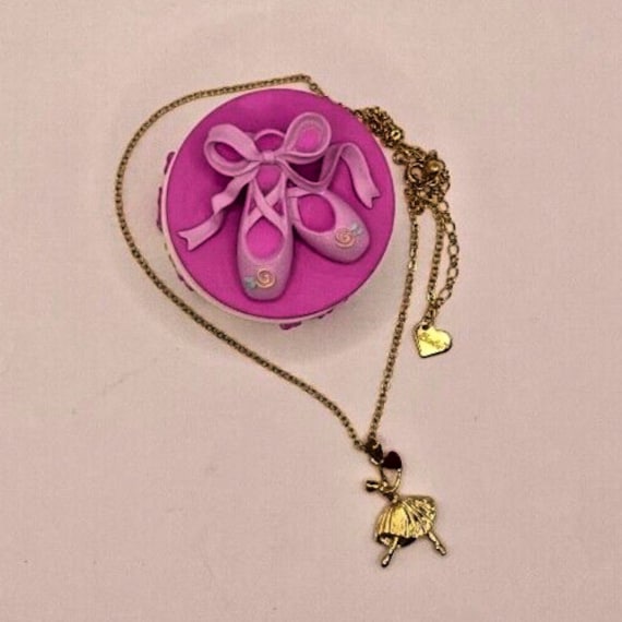 2002 Avon BARBIE Birthstone Ballerina Necklace Box July ruby Etsy