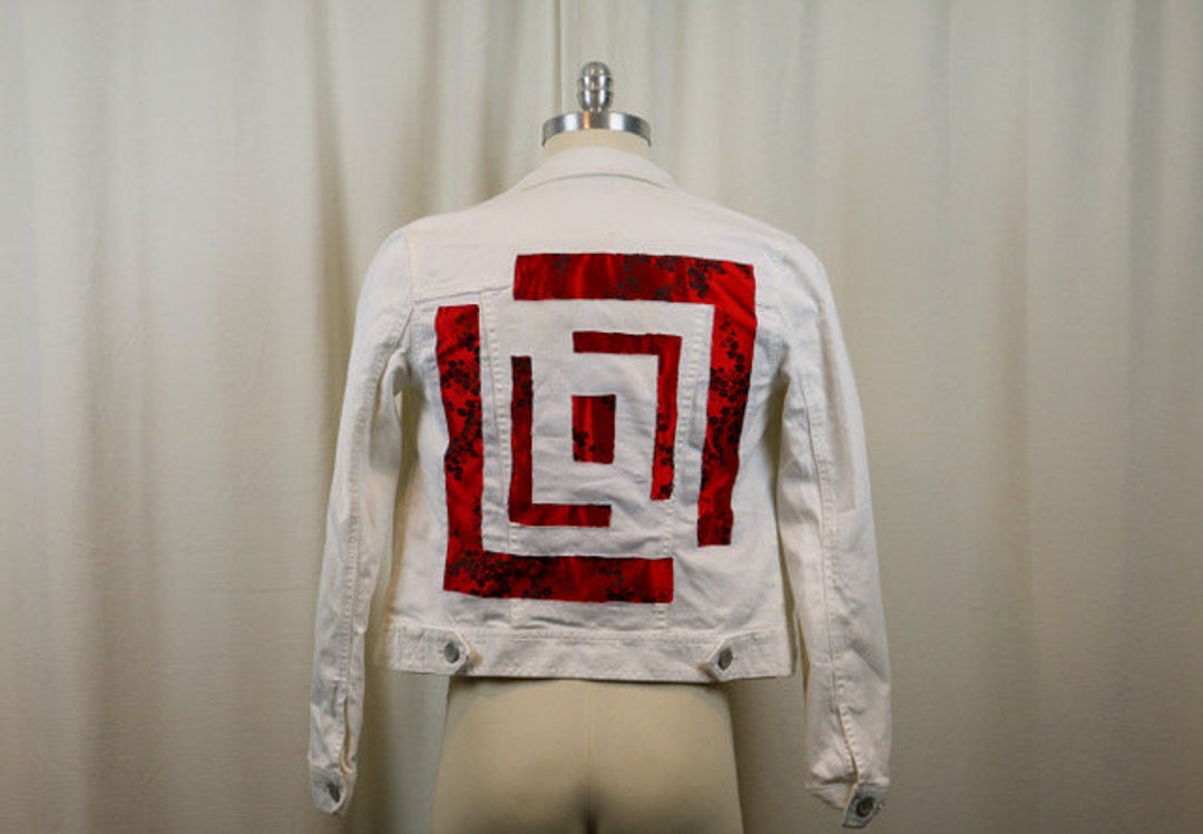 Reworked Jean Jacket - Red Floral. M-S Size - Etsy