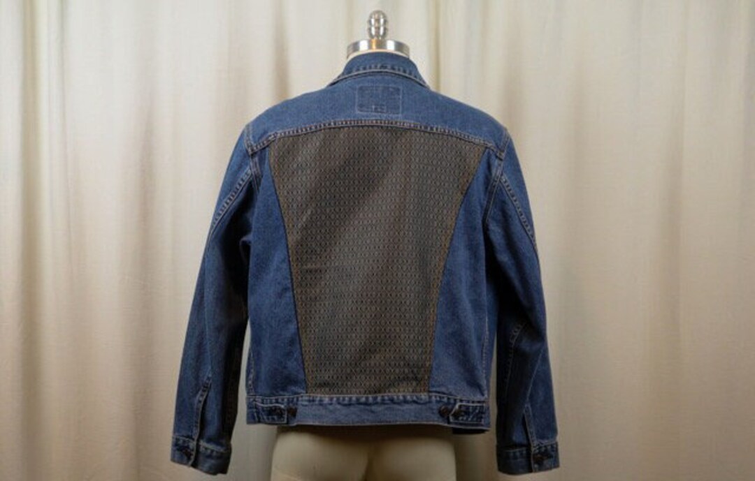 Reworked Jean Jacket - Blue Gray - Etsy