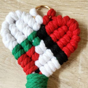 Handmade macrame Palestine Heart Ornament