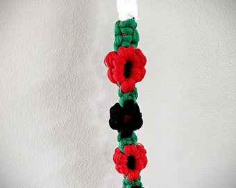 Palestine Macrame Daisy Flower Keychain