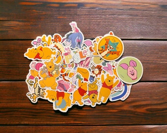 Winnie pooh Colorful Sticker Pack – Fun Vinyl Stickers for Skateboards, Hydro Flasks, Phone Cases, Cute Gifts for Teens