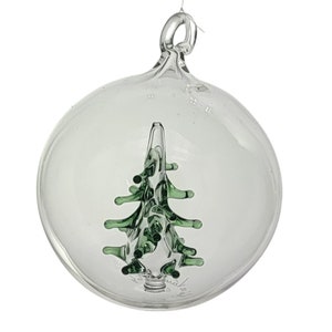 Mouth blown glass tree ornament