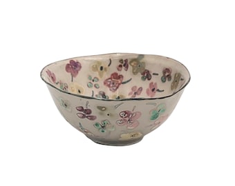 Paola Staccioli Small Ceramic Bowl | Iridescent Luster Glaze | One of a Kind Italian Art | Hand-Painted Floral Catchall