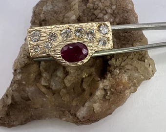 Ruby and Diamond Ring | 14K Yellow Gold Ring | Ladies Ruby and Diamond Ring | Unique Ruby Ring | Burmese Ruby | July Birthstone