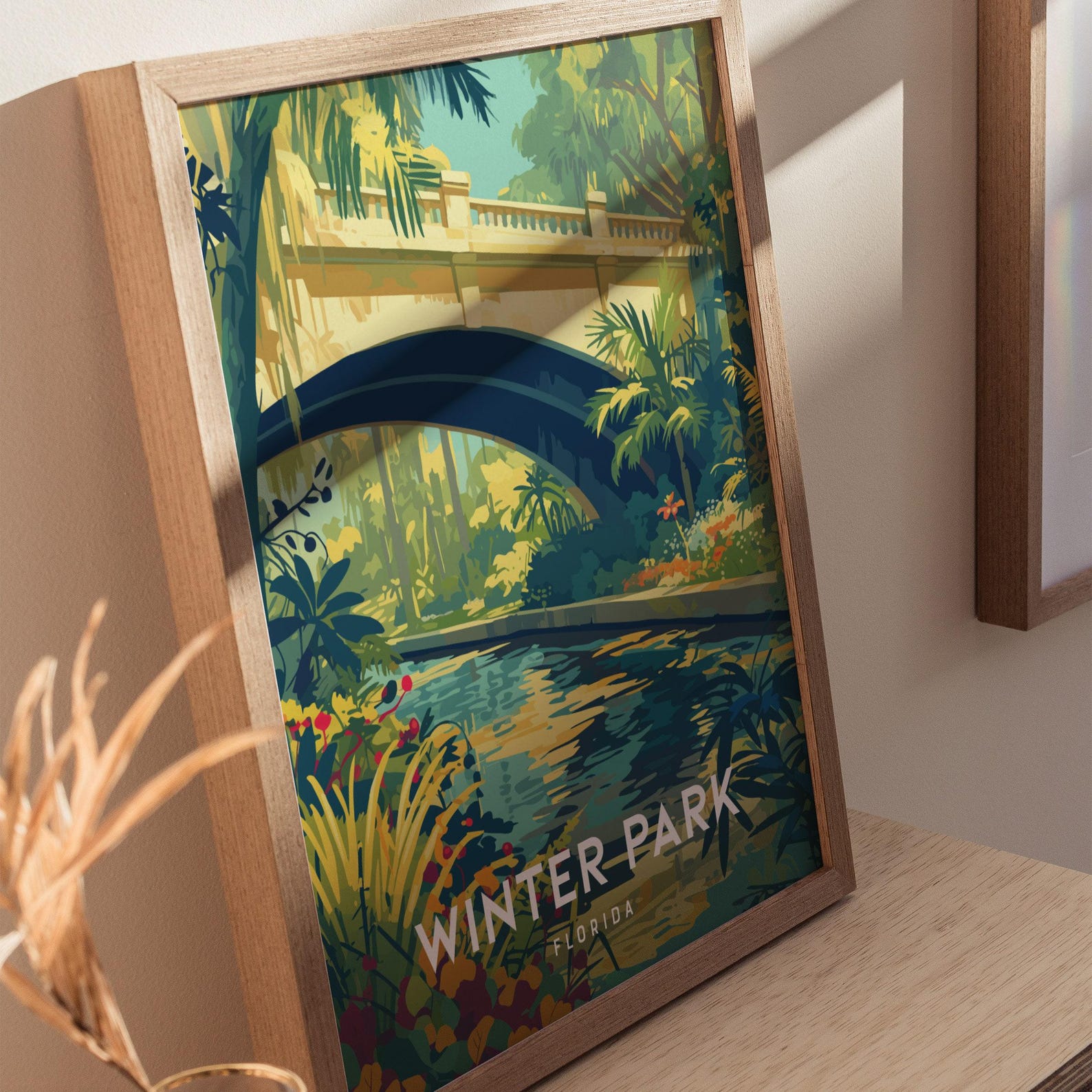 Winter Park Florida Poster: Scenic Stream Bridge Print, Framed or ...