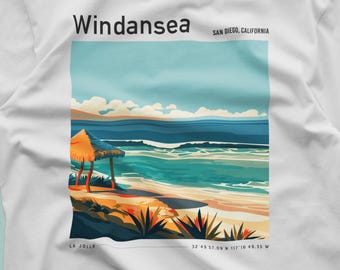 Windansea Surf Shirt: La Jolla Tee, Retro Wave Design - Etsy