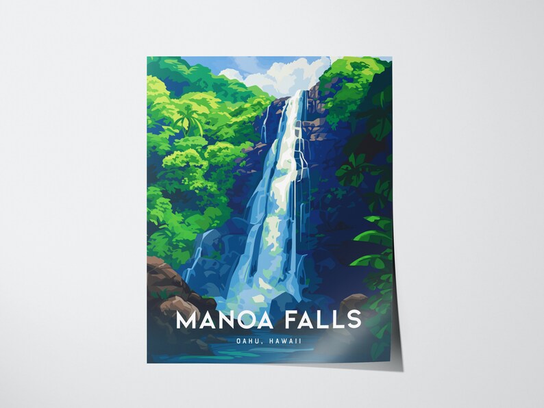 Manoa Falls, Oahu, Hawaii, Framed Art Hawaiian Waterfall Hike Island