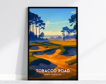 Tobacco Road Golf Poster | North Carolina Course Art Wall Art | Framed or Unframed Print
