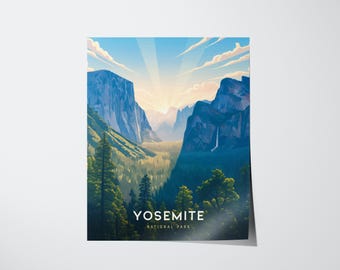 Yosemite National Park Vintage Travel Poster Art Print (Digital Download)