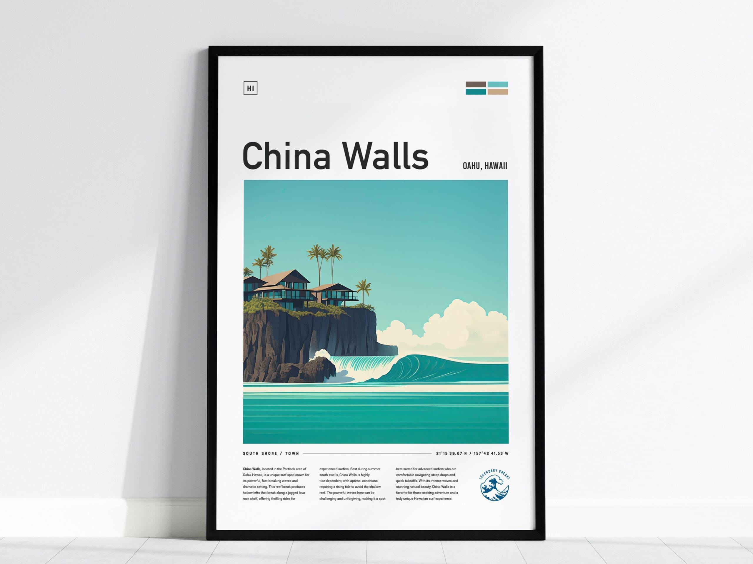 POW(Pictures On Walls) 限定カタログ 2010 China Walls Oahu Surf Poster: Hawaii Kai Wave Art, Minimalist