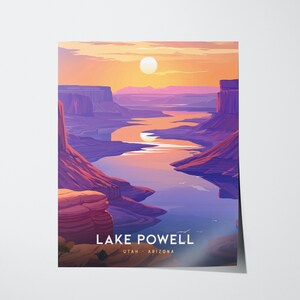 Lake Powell Sunset Poster: Utah Arizona Canyon Landscape Wall Art Print, Framed or Unframed image 3