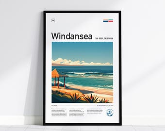 Windansea La Jolla California Surf Poster: Framed or Unframed Beach Decor Art