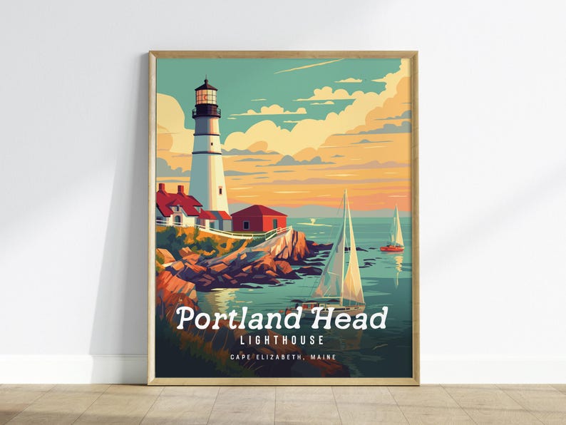 Portland Head Lighthouse Poster: Maine Coastal Art Print image 1