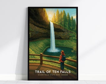 Trail of Ten Falls Art Print: Silver Falls State Park, Oregon