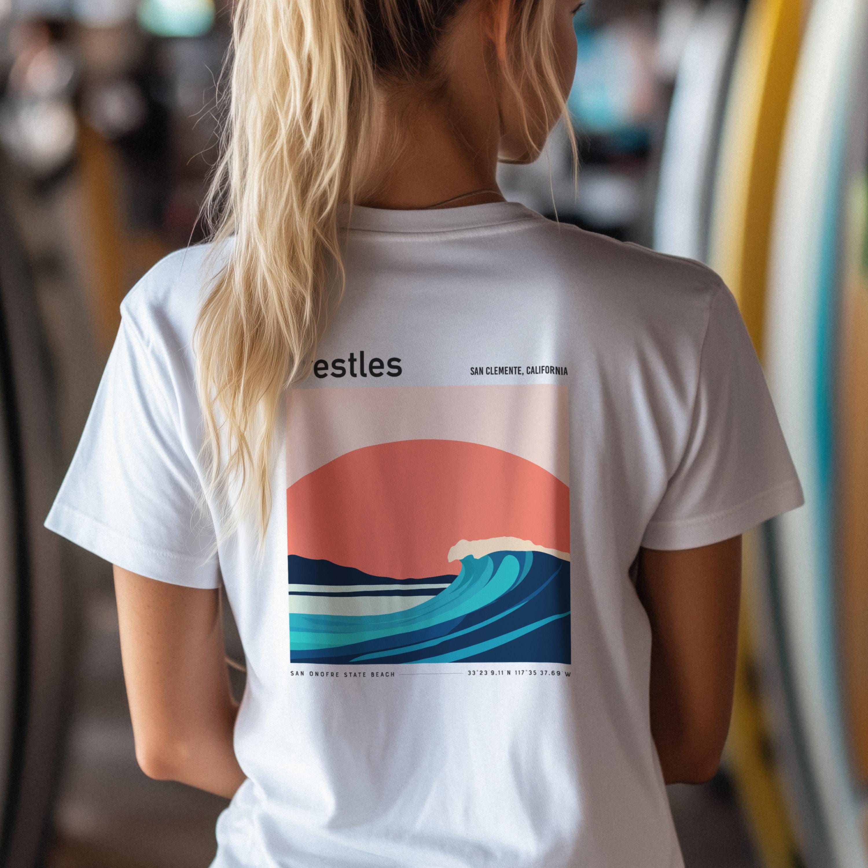 Trestles Surf Pocket Tee: San Clemente Wave Design - Etsy
