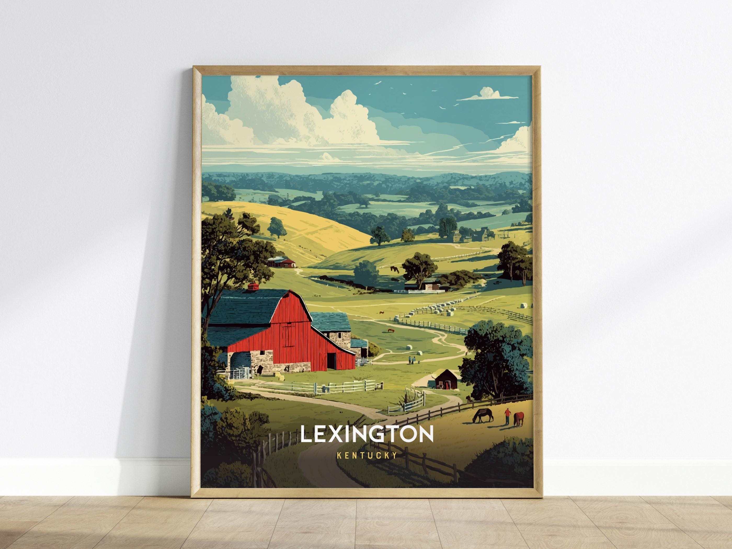 Lexington Kentucky Horse Country Art Print: Vintage Travel Poster