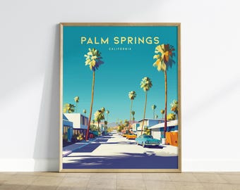 Palm Springs Travel Art Print: Mid-Century Modern California Poster, Framed or Unframed