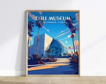 Dali Museum St Petersburg Poster, Florida Architecture Wall Art, Tampa Bay Travel Print, St Pete Museum Art, Salvador Dali Art Print Poster