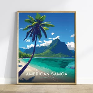 American Samoa Poster: Ofu Beach Art Print, National Park Wall Decor, Pacific Island Gift, Tropical Beach Art, Travel Poster, Framed or Not