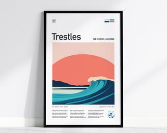 Ingelijste poster Trestles Surf Spot: San Clemente, Californië