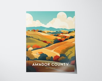 Stampa del vigneto della contea di Amador: arte della regione vinicola della California (download digitale)