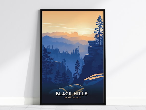 Black Hills South Dakota Art Print: Minimalist Mountain Landscape