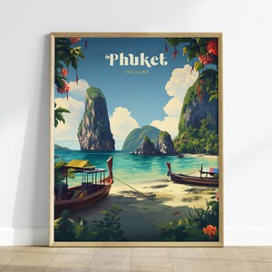 Phuket Thailand Travel Print, Phuket Thailand Island Poster Print, Phuket Wall Art, Thailand Phuket Island, Honeymoon Travel Poster, Airbnb