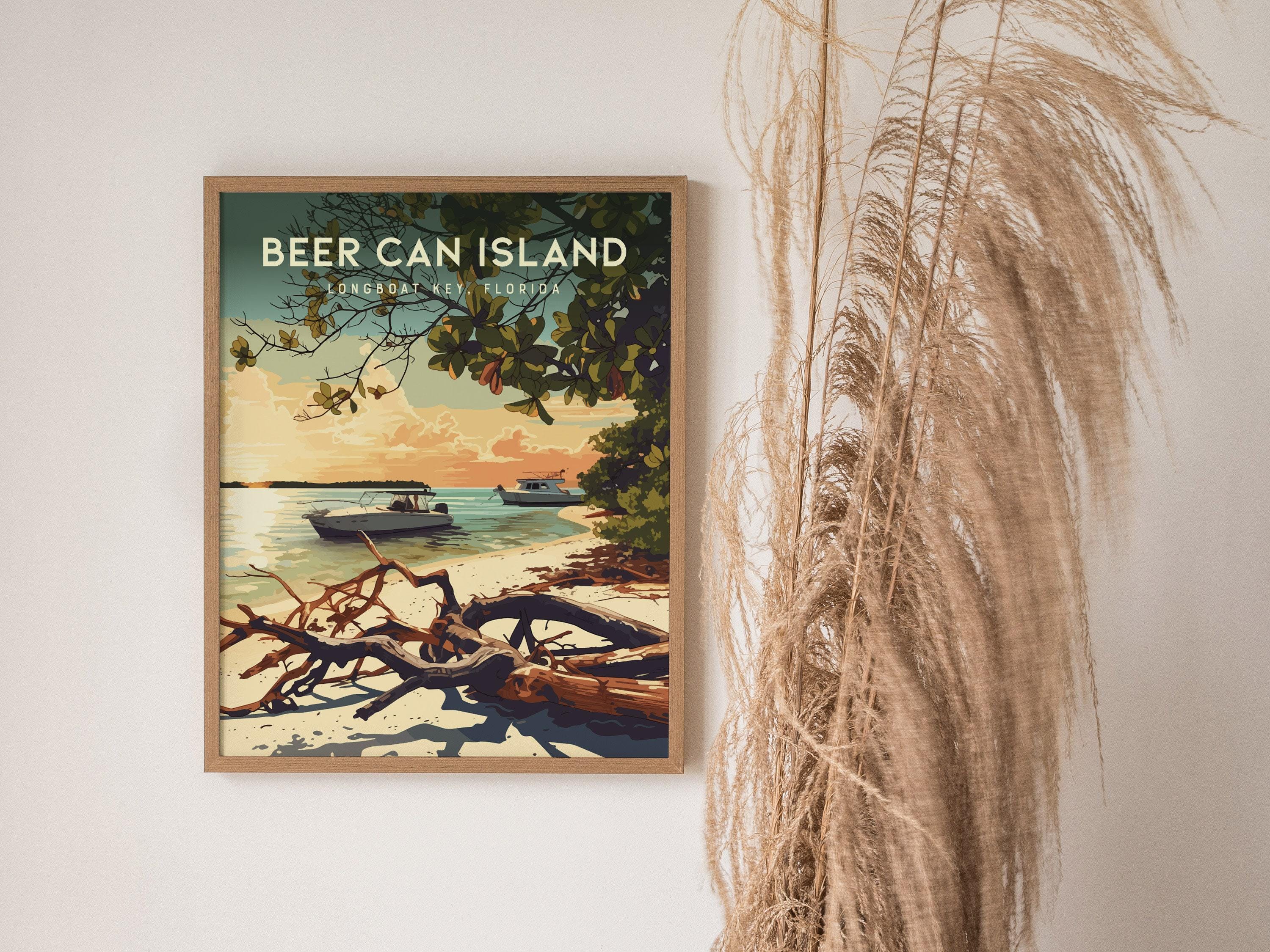 Beer Can Island Art Print: Longboat Key, Florida Travel Poster - Etsy UK