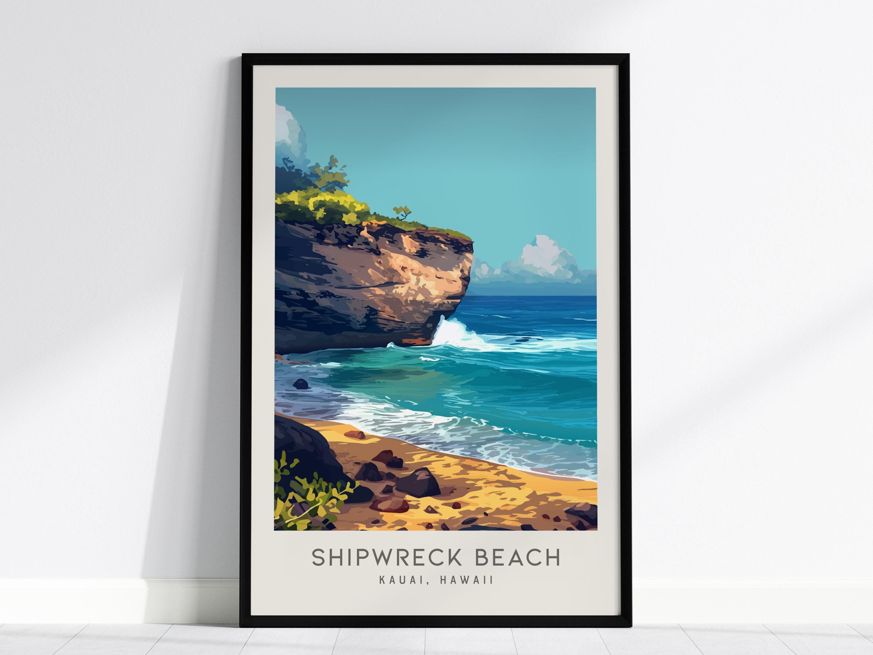 Kauai Shipwreck Beach Art Print - Etsy