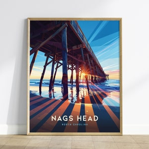 Narr Kopf Pier Print: Nordcarolina Küstenwandkunst
