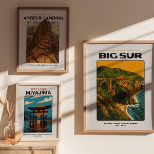 Vintage Big Sur-reisposter: kunstafdruk kust van Californië afbeelding 6