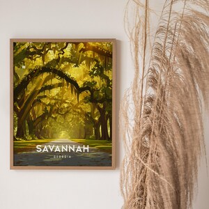 Savannah Georgia Print: Southern Oak Trees & Spanish Moss Art image 9