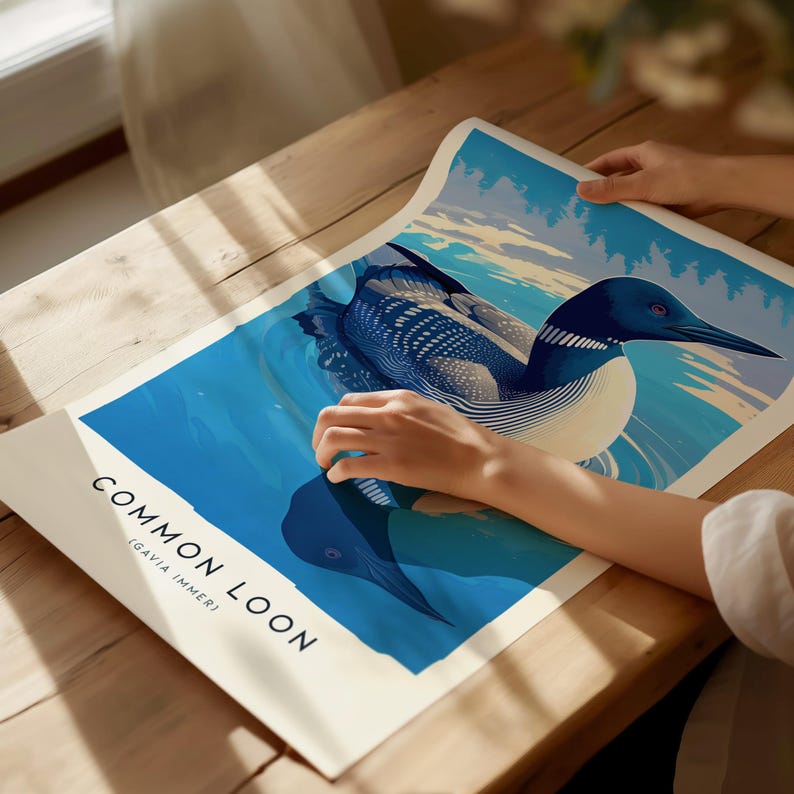 Common Loon Art Print: Minnesota State Bird Poster, Framed or Unframed image 5