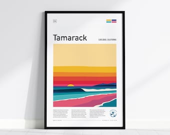 Tamarack Carlsbad-surfprint: muurkunst San Diego, CA, strandhuis