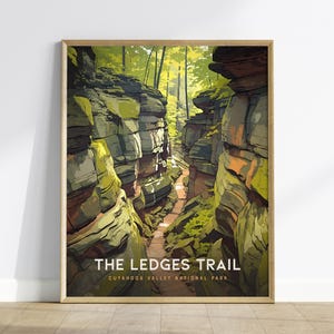 Ledges Trail, Cuyahoga Valley National Park Poster: Vintage Ohio Travel Art