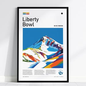 Liberty Bowl Ski Run Poster: Big Sky Resort, Montana - Framed Mountain Art