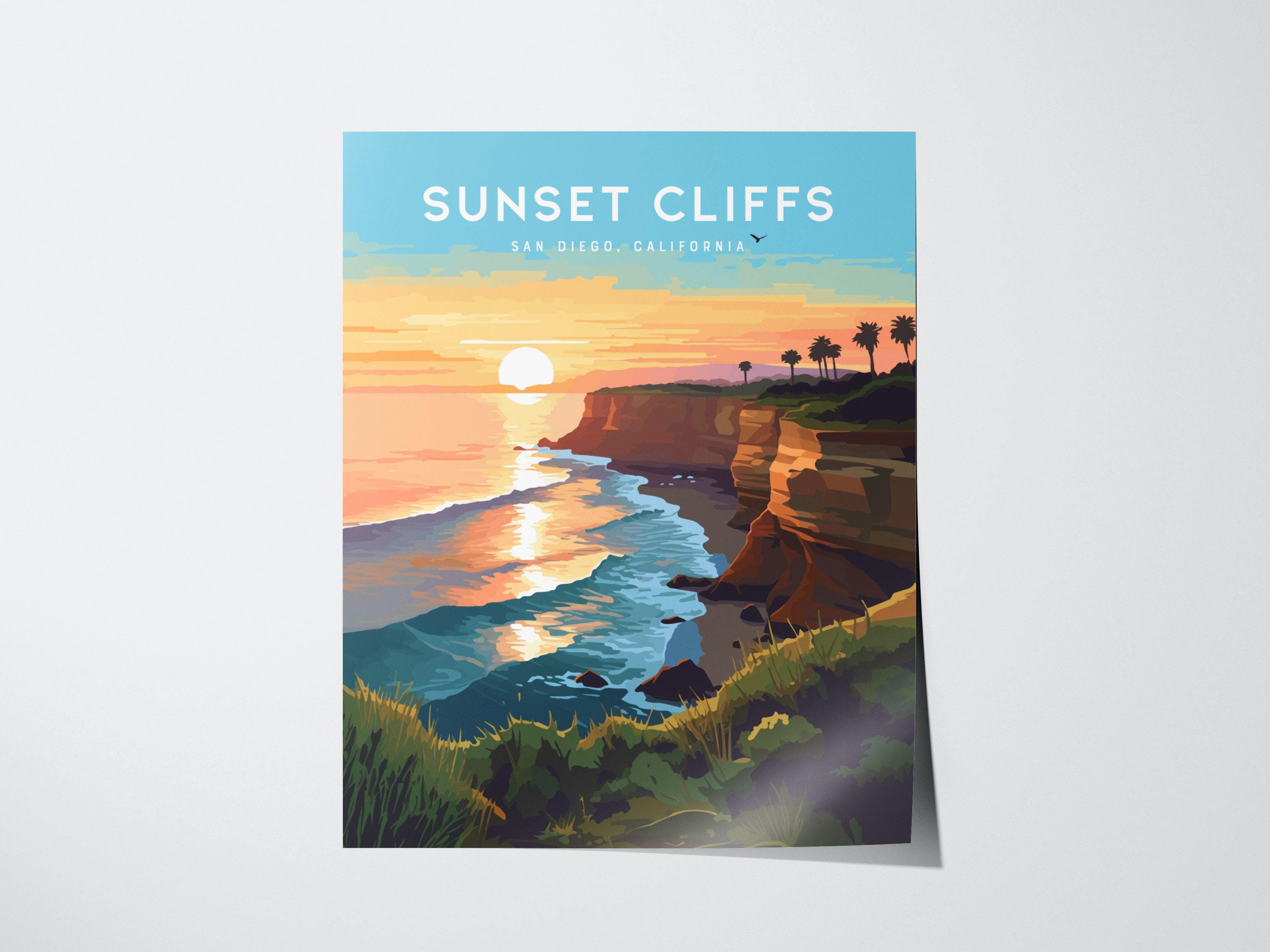 Sunset Cliffs San Diego Poster: California Beach Art Print, Point