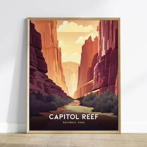 Capitol Reef National Park, Utah Poster - Capitol Gorge Canyon, Available Framed/Unframed, Gift for Hiking Enthusiasts, National Park Gift
