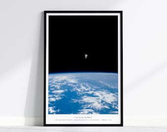 Bruce McCandless Spacewalk Poster, NASA Astronaut Wall Art, Space Photography Print, Earth From Space, Science Gift, Framed or Unframed