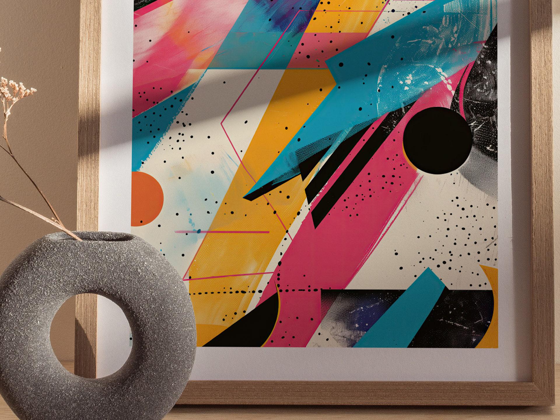 80s Abstract Art Framed Poster: Retro Geometric Design - Etsy Canada