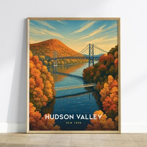 Hudson Valley Travel Poster: Bear Mountain Bridge, New York Art Print image 2