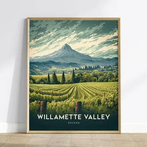 Willamette Valley Oregon gerahmter Kunstdruck: Weinberg-Landschaft Poster, gerahmt oder ungerahmt